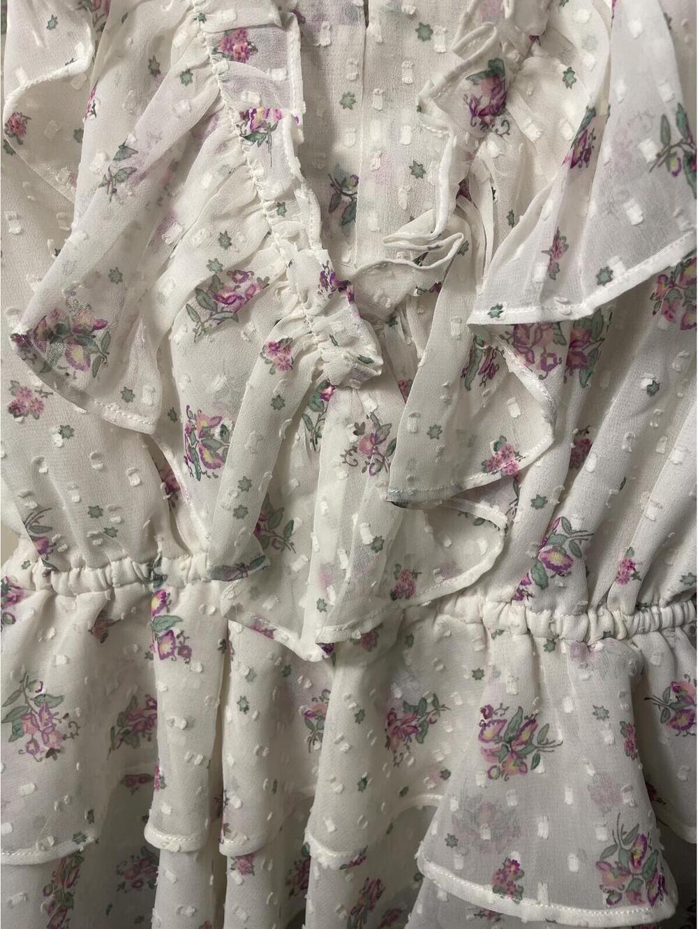 Walter Baker Blouse women's Small Floral Ruffle Bell Sleeve - Picture 4 of 9